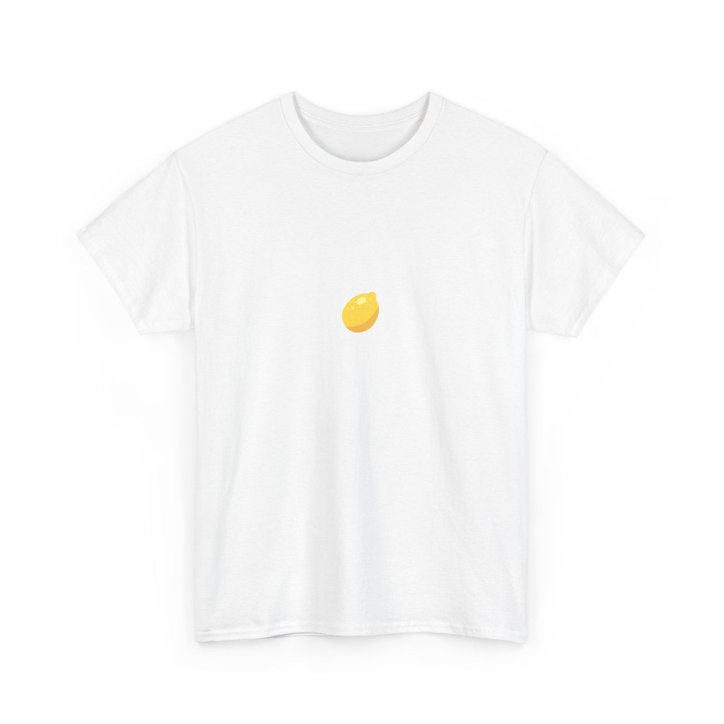 Unisex Minimal Tee with Lemon Embroidery – Casual & Cute