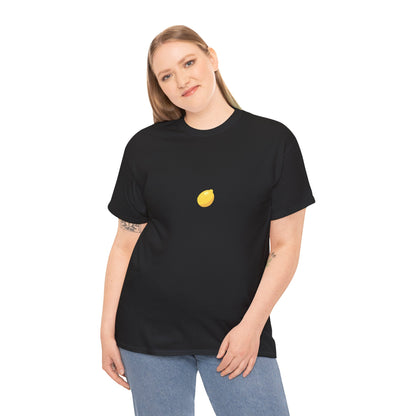 Unisex Minimal Tee with Lemon Embroidery – Casual & Cute