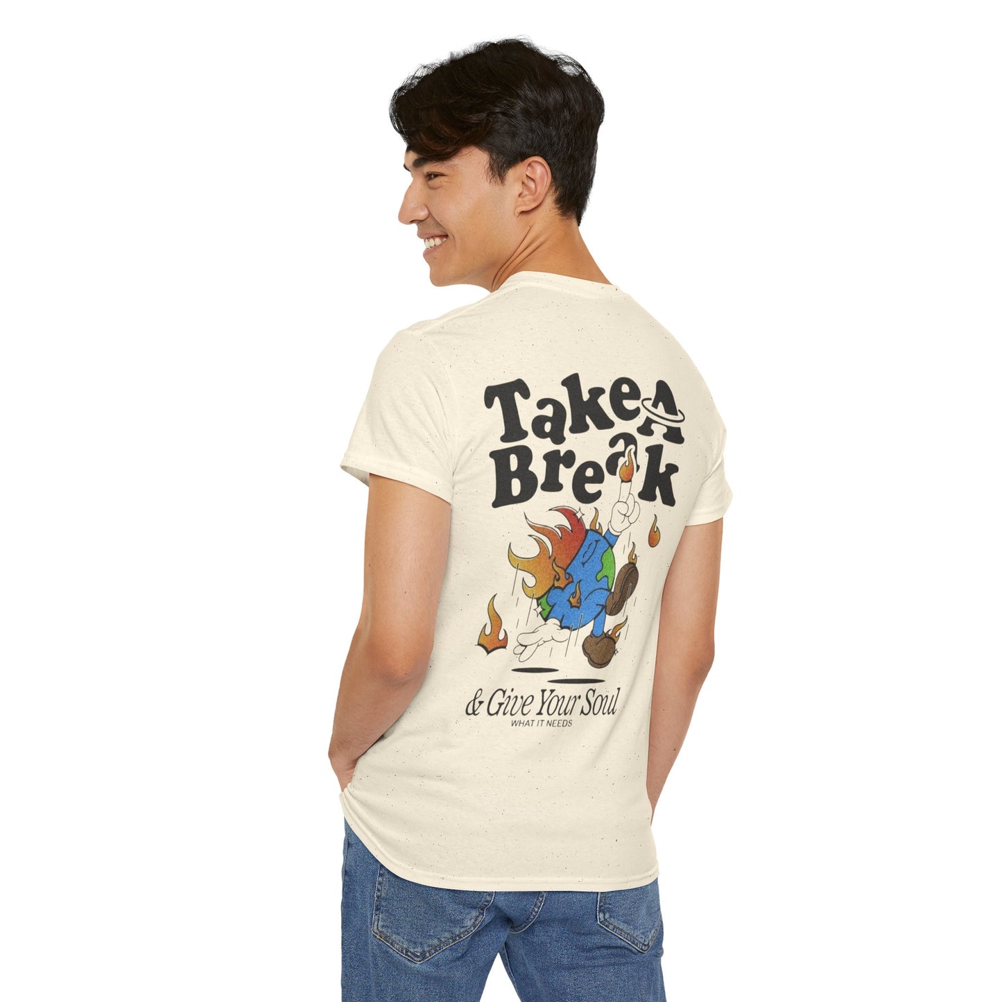 Unisex Heavy Cotton T-Shirt - Cute Reminder 'Take a Break' Design