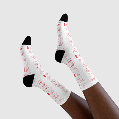 Festive Sublimation Crew Socks - Fun Holiday Design