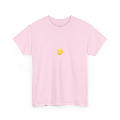 Unisex Minimal Tee with Lemon Embroidery – Casual & Cute