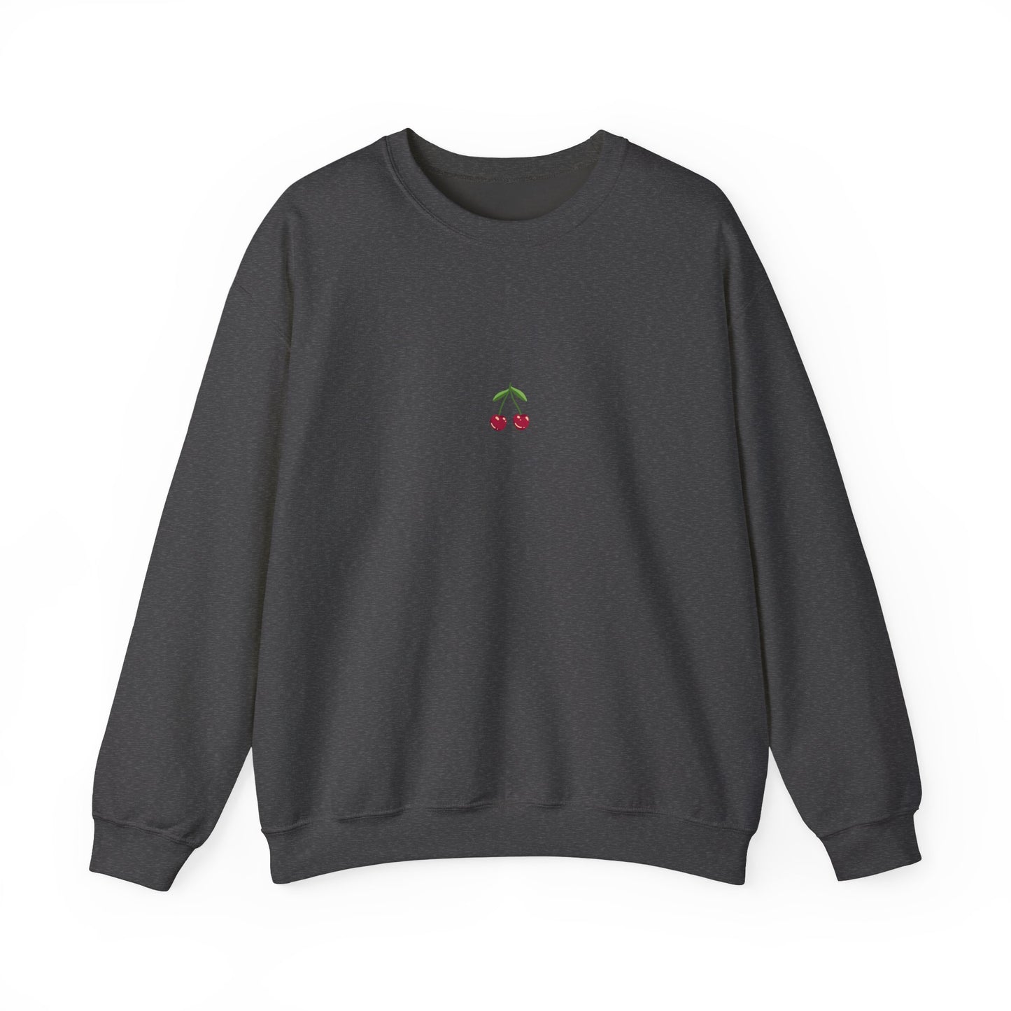 Fun Cherry Fruit Sweatshirt – Minimal Embroidery, Relaxed Fit