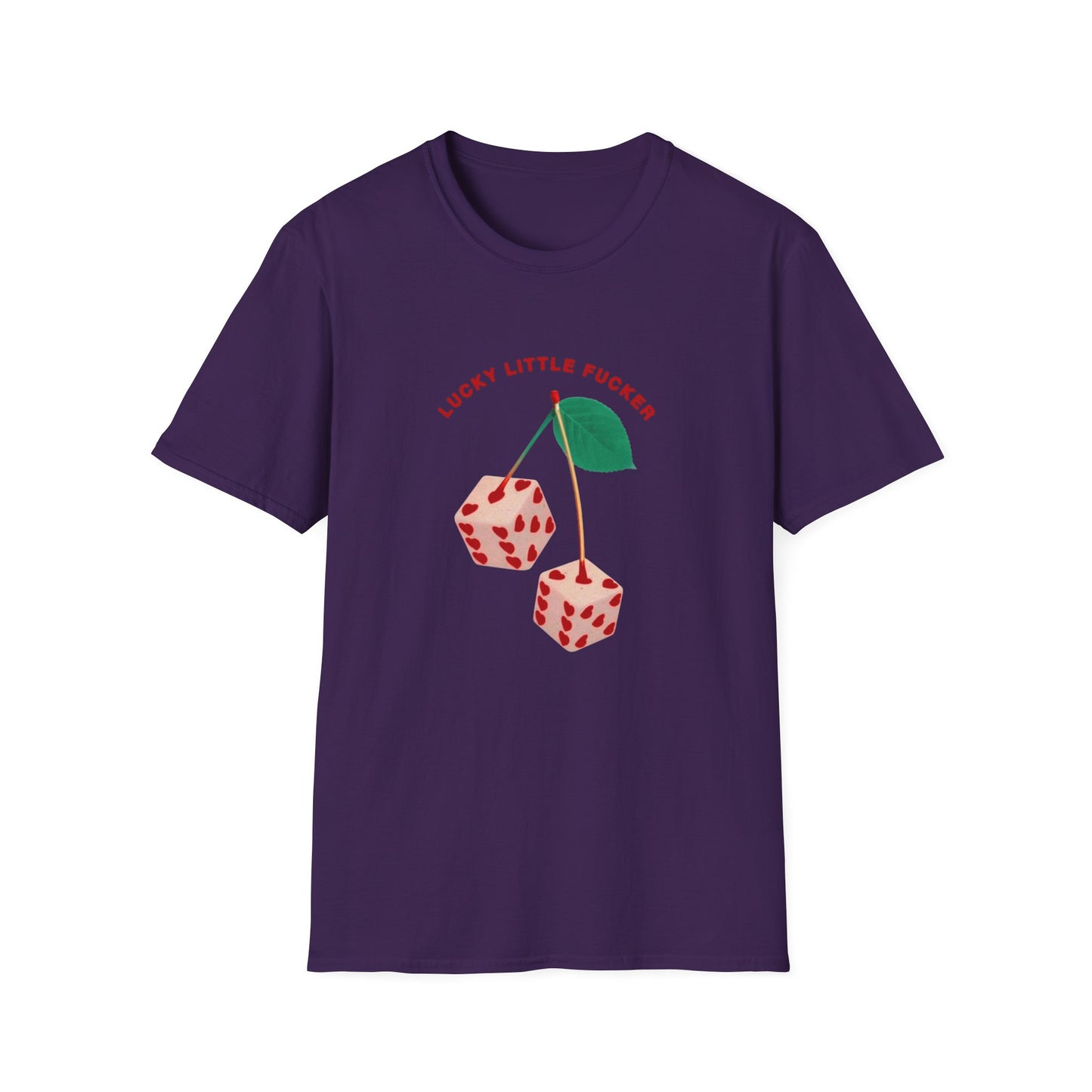 Funny Unisex Softstyle T-Shirt - Lucky Little Fucker Design