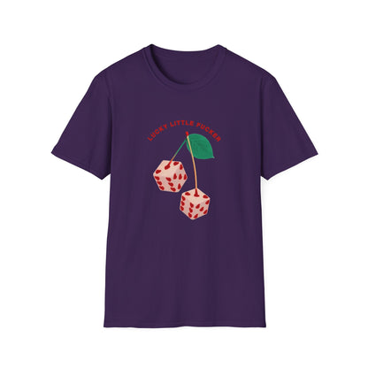 Funny Unisex Softstyle T-Shirt - Lucky Little Fucker Design