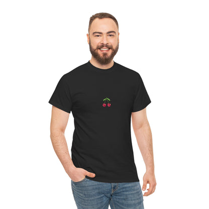 Unisex Heavy Cotton Tee - Cute & Minimalist Cherry Design