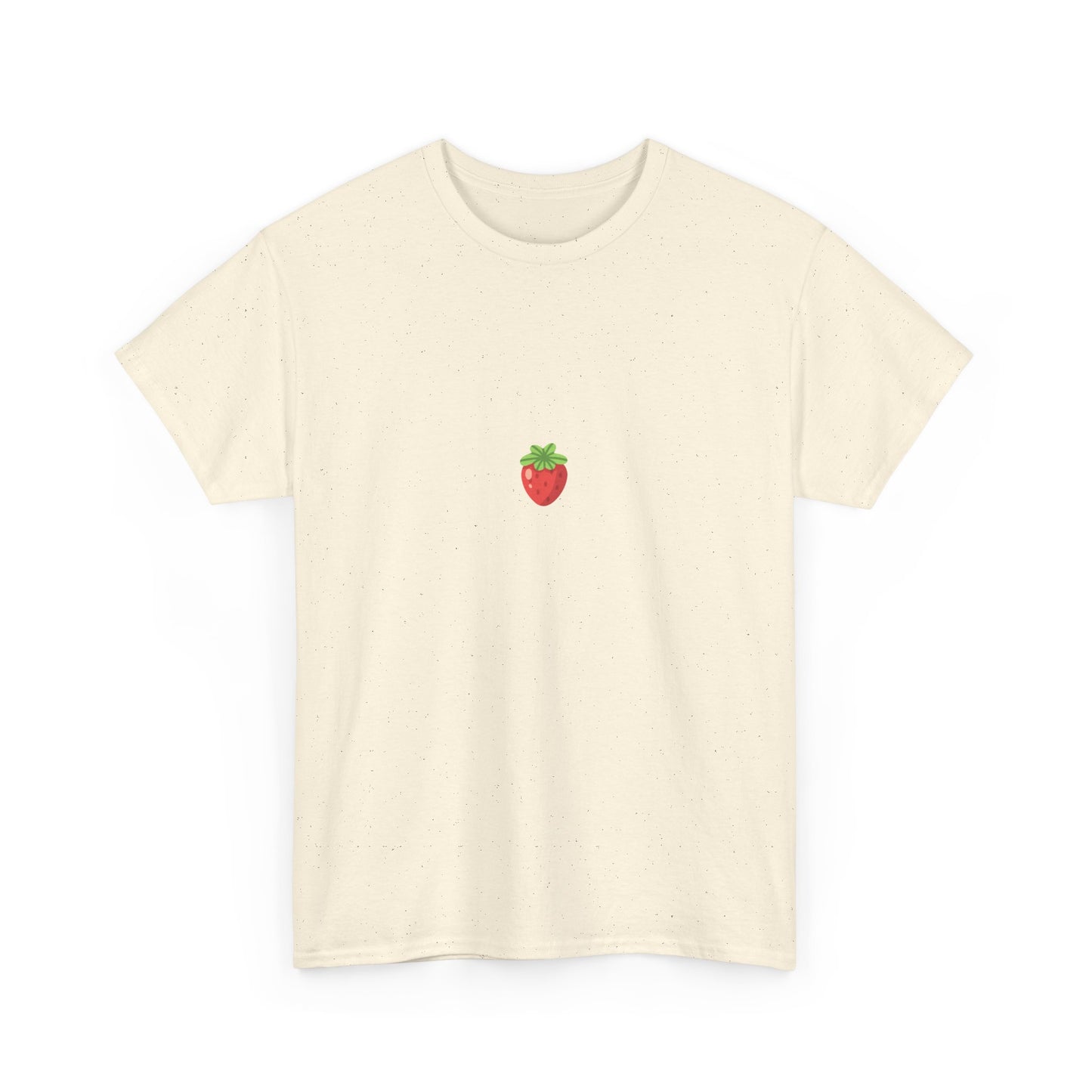 Unisex Minimal Tee with Cute Strawberry Embroidery