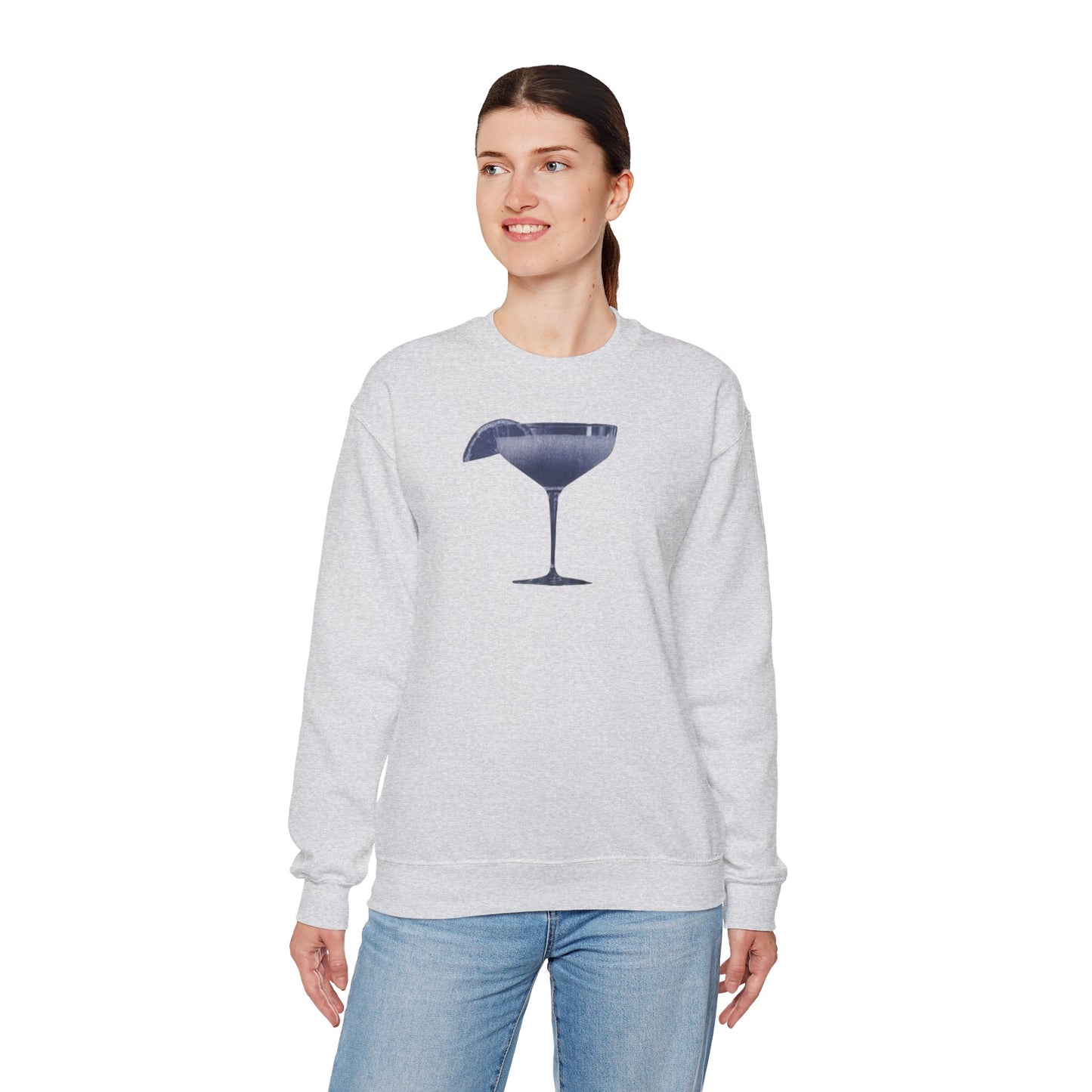 Champagne Coupe Sweatshirt — Minimal Cocktail Glass Crewneck