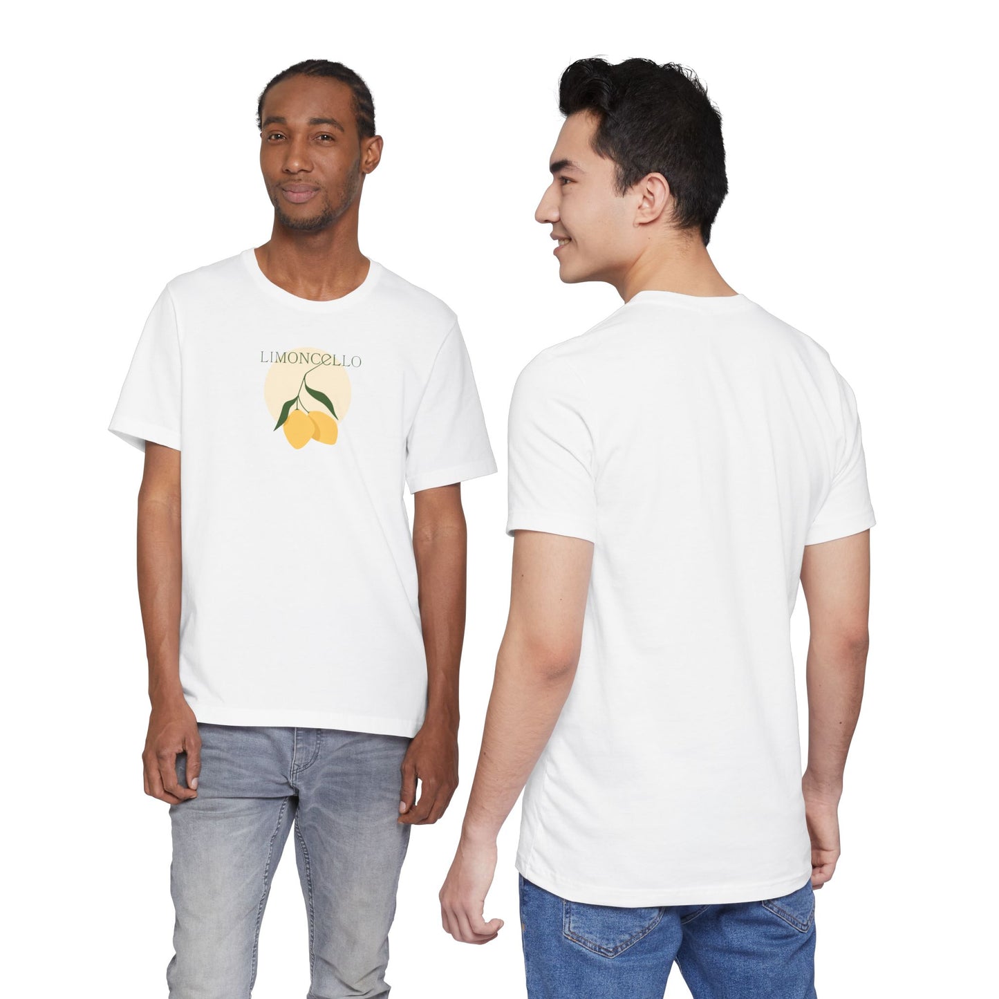 Unisex Minimal Tee with Lemon and Bike Embroidery – Casual & Cute