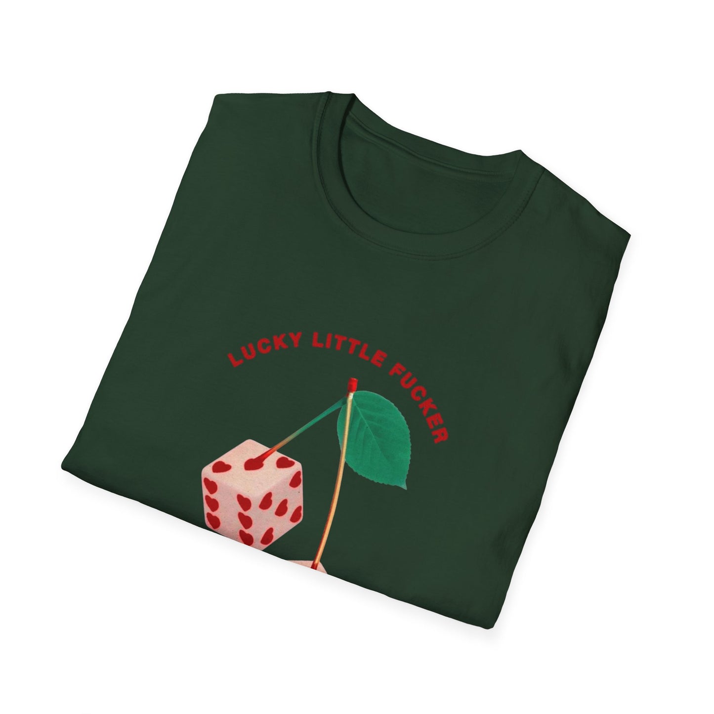 Funny Unisex Softstyle T-Shirt - Lucky Little Fucker Design