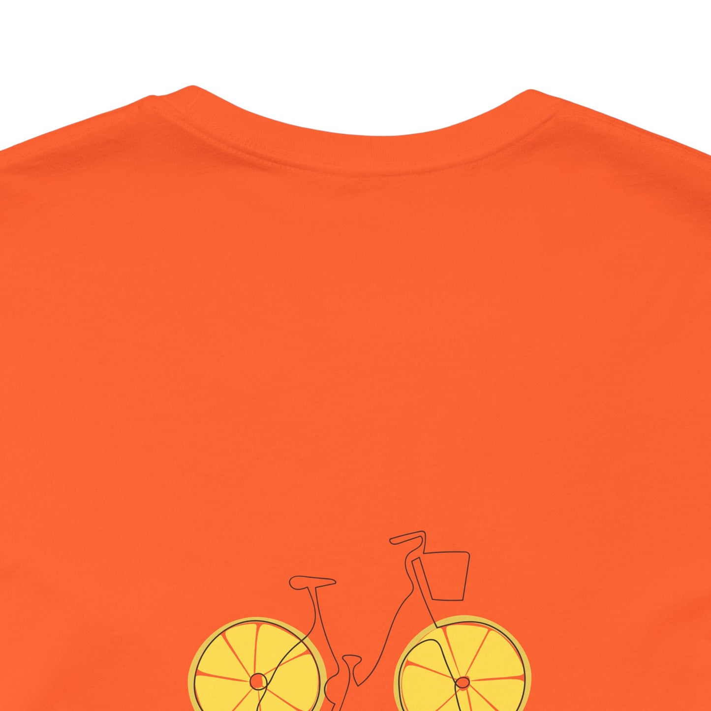 Unisex Minimal Tee with Lemon and Bike Embroidery – Casual & Cute