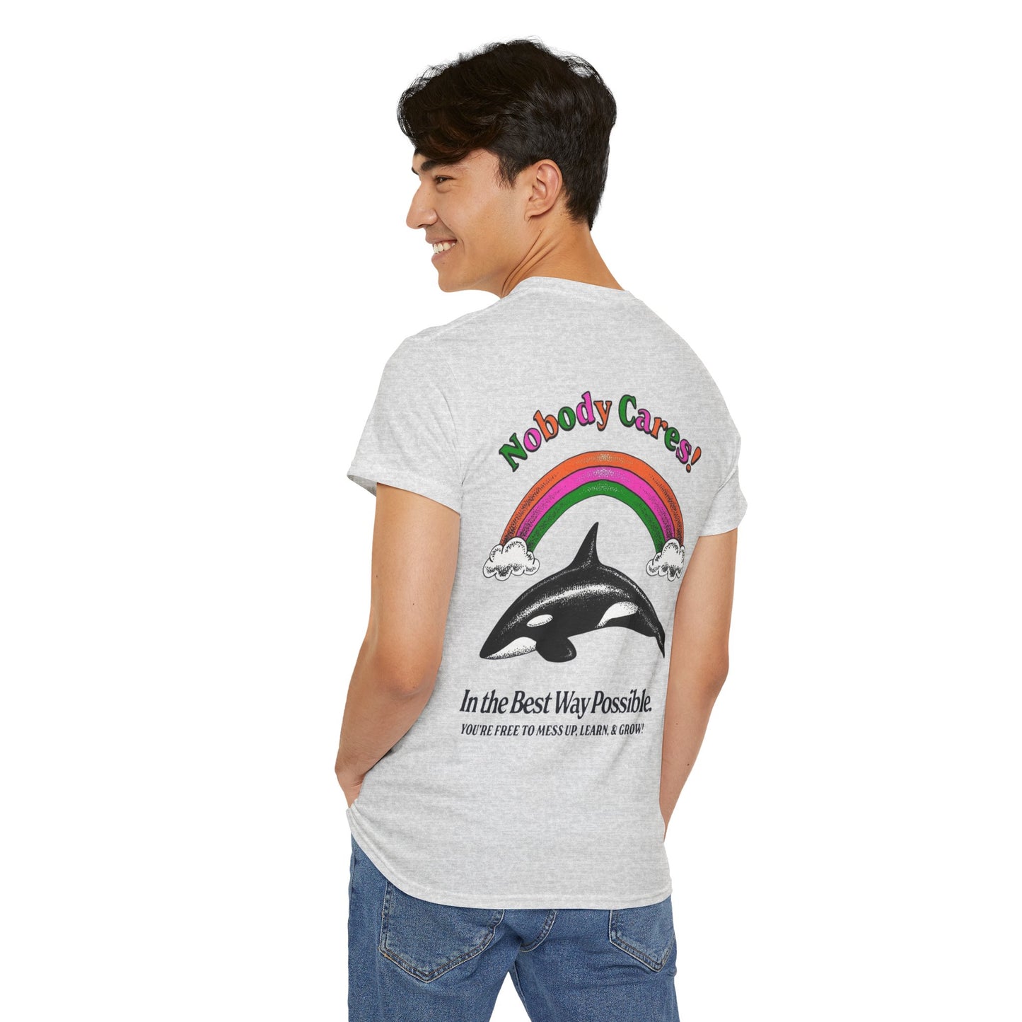 Unisex Cool Graphic Tee - No Body Cares Design