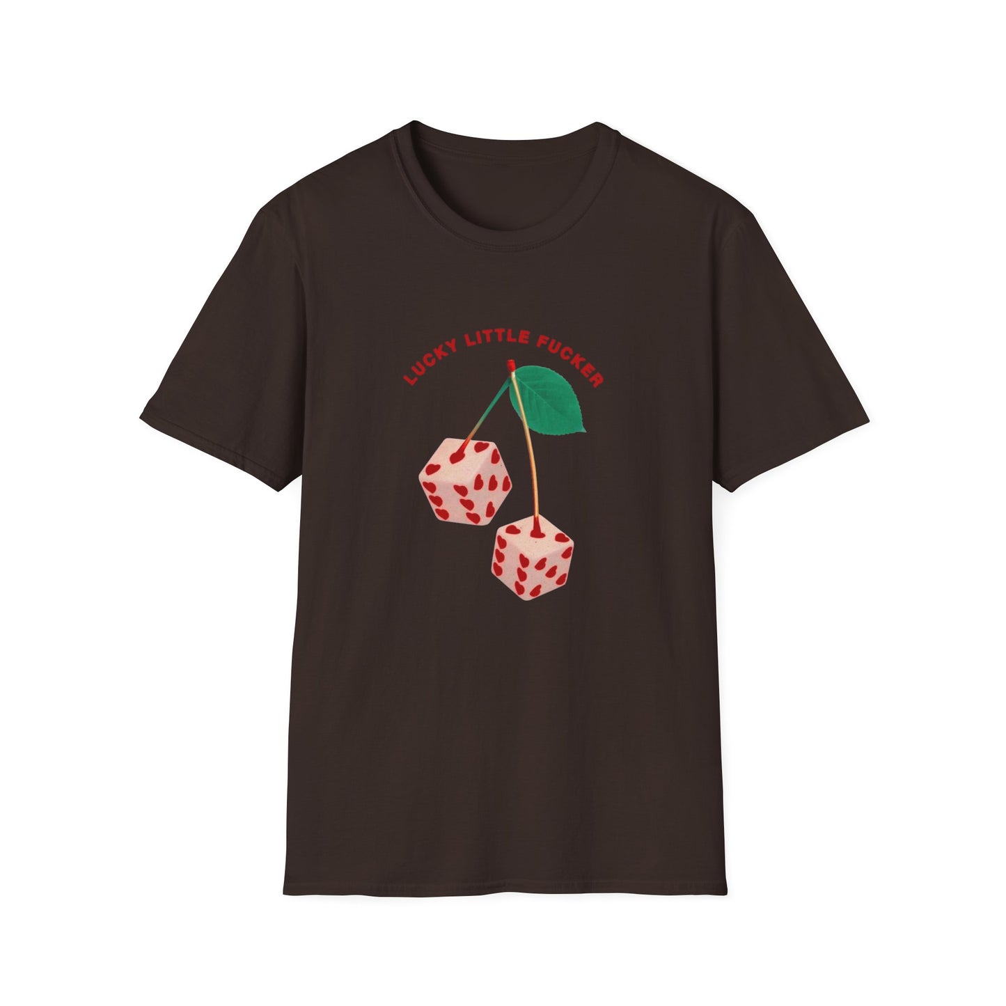 Funny Unisex Softstyle T-Shirt - Lucky Little Fucker Design