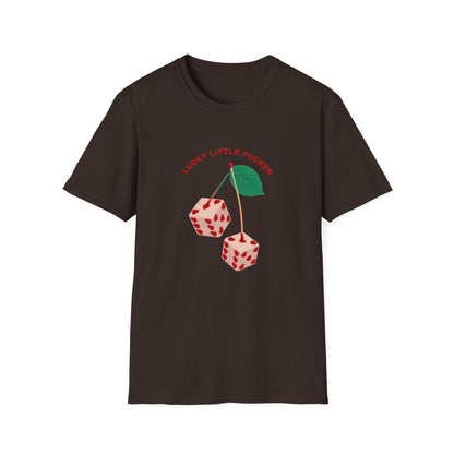 Funny Unisex Softstyle T-Shirt - Lucky Little Fucker Design