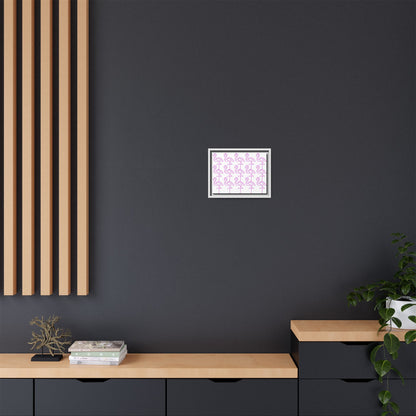 Elegant Flamingo Patterned Wall Art – Minimalist, Cool Matte Canvas, Framed (Multi-color)