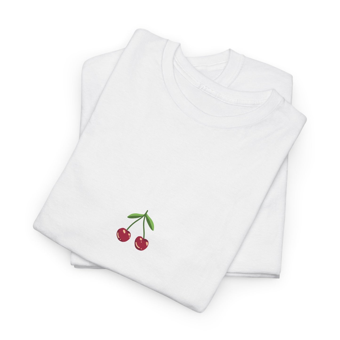 Unisex Heavy Cotton Tee - Cute & Minimalist Cherry Design