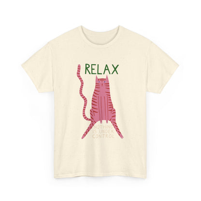 Relax Cat T‑Shirt — Cute Pink Cat Graphic Unisex Tee