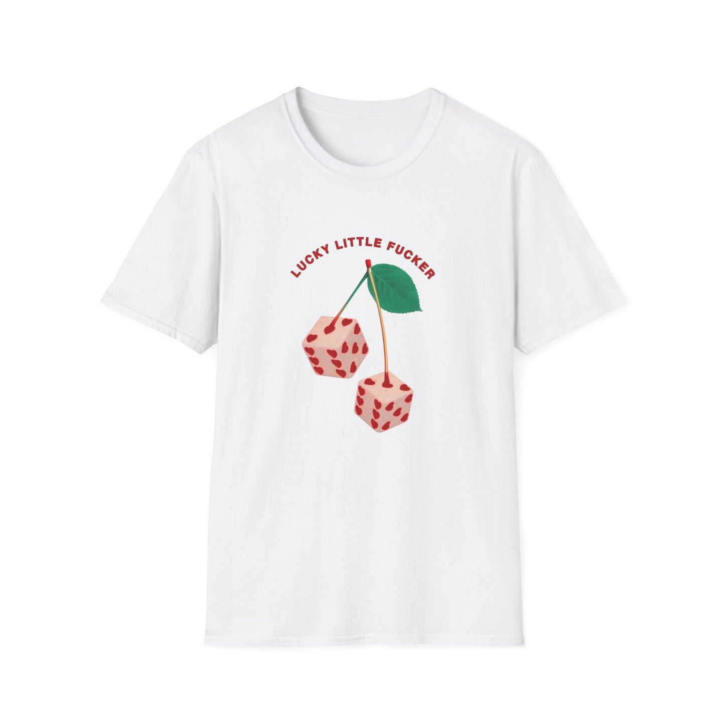 Funny Unisex Softstyle T-Shirt - Lucky Little Fucker Design