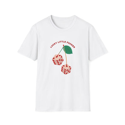 Funny Unisex Softstyle T-Shirt - Lucky Little Fucker Design