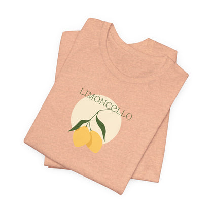 Unisex Minimal Tee with Lemon and Bike Embroidery – Casual & Cute