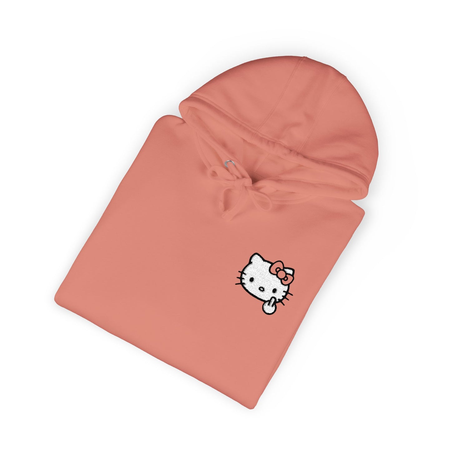 Realistic Hello Kitty Middle Finger Design — Unisex Embroidery Minimalist Hoodie