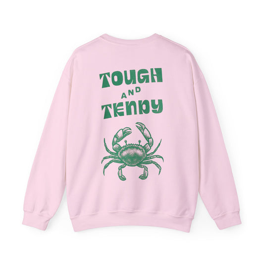 Tough and Trendy Crab Crewneck Sweatshirt — Coastal Graphic Pullover