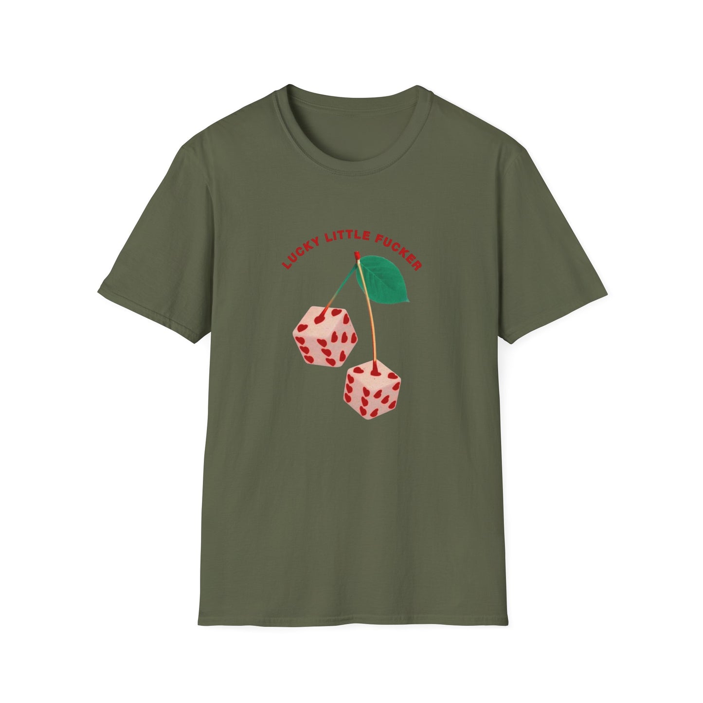 Funny Unisex Softstyle T-Shirt - Lucky Little Fucker Design