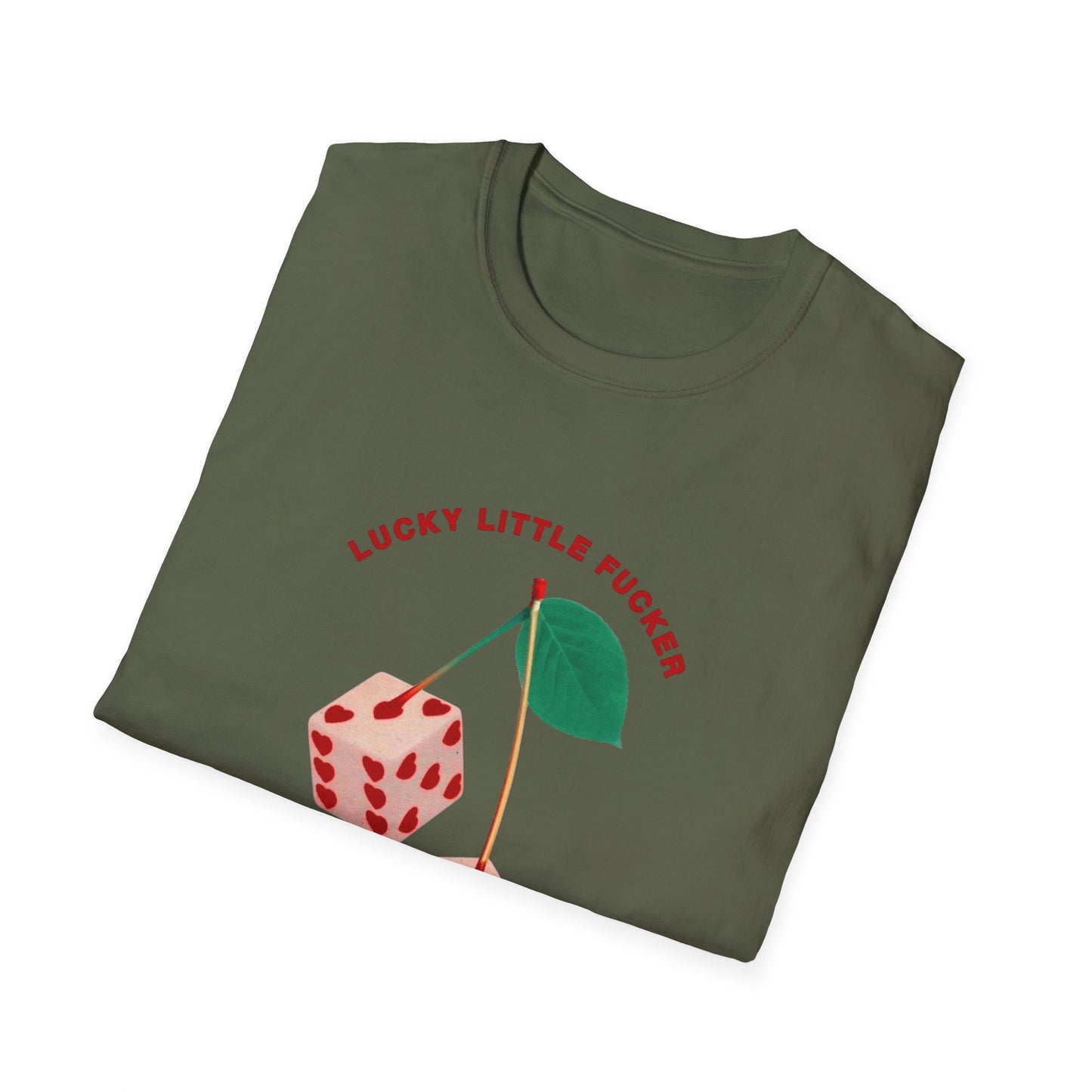 Funny Unisex Softstyle T-Shirt - Lucky Little Fucker Design