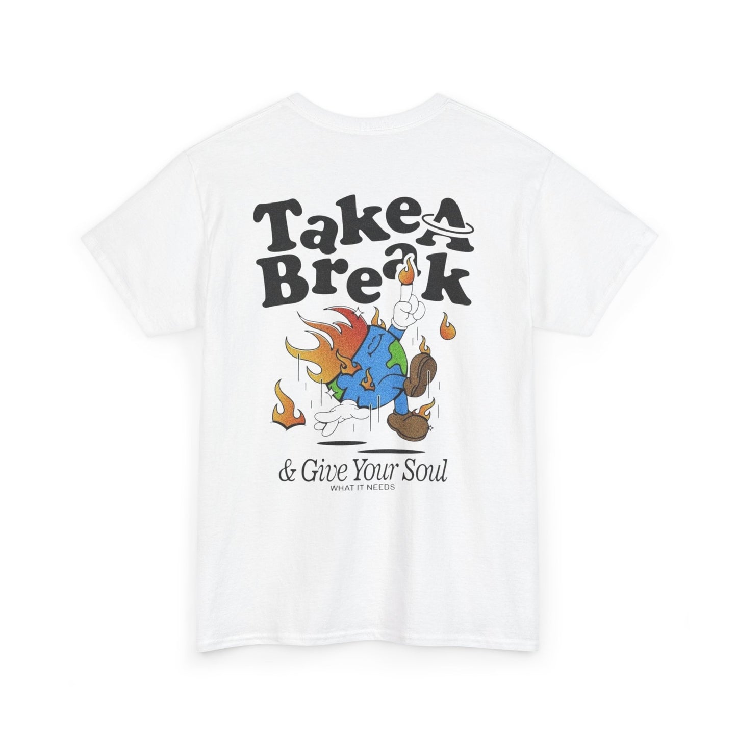 Unisex Heavy Cotton T-Shirt - Cute Reminder 'Take a Break' Design