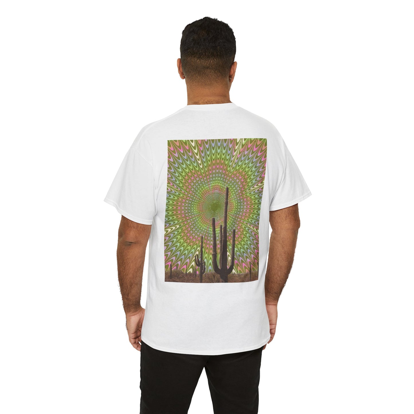 Trippy Western Art with Optical Illusion Cactus - Unisex Garment-DyedTrippy Tee