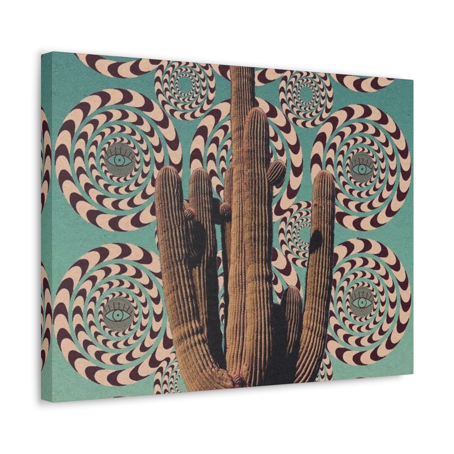 Stretched Canvas with Mystical Cactus Art – Southwest Aesthetic Print