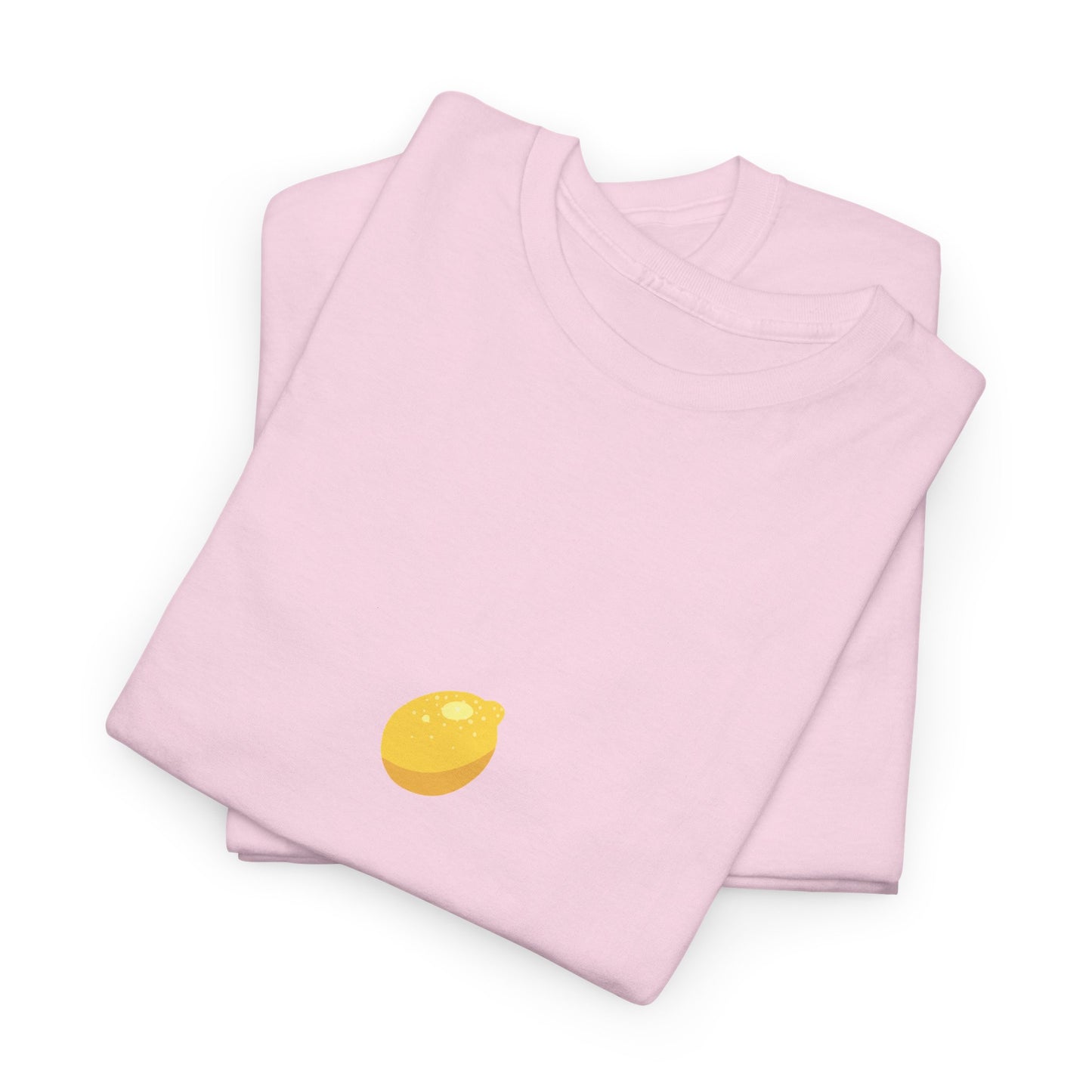 Unisex Minimal Tee with Lemon Embroidery – Casual & Cute