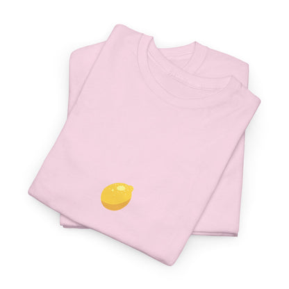 Unisex Minimal Tee with Lemon Embroidery – Casual & Cute