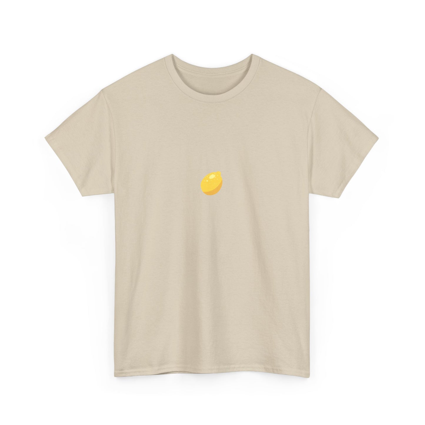 Unisex Minimal Tee with Lemon Embroidery – Casual & Cute