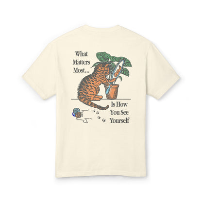 Unisex Heavyweight Cotton Tee - Importance is How Do You See Yourself