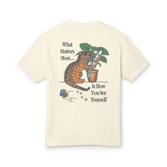 Unisex Heavyweight Cotton Tee - Importance is How Do You See Yourself