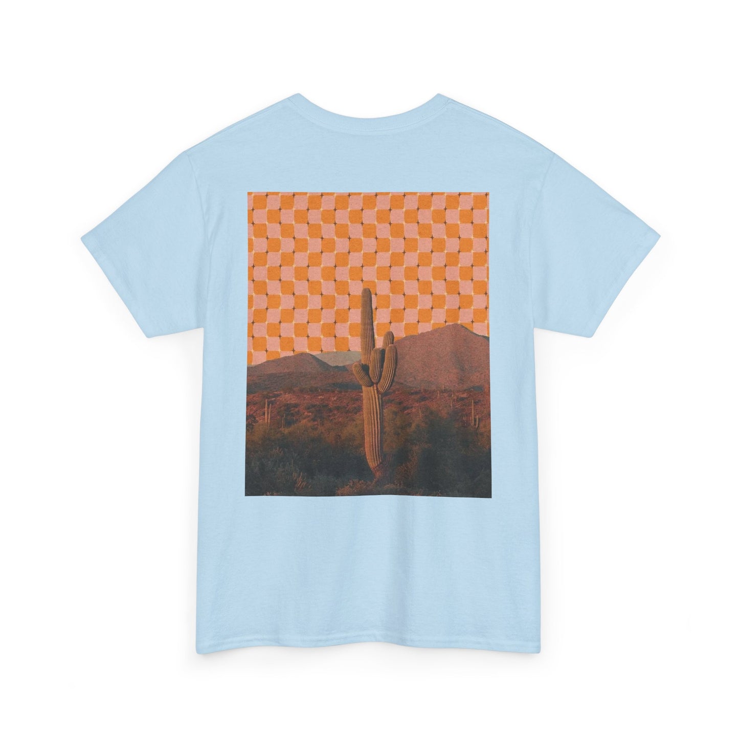 Psychedelic Desert with Spiritual Cactus Art Design – Unisex Cotton Tee