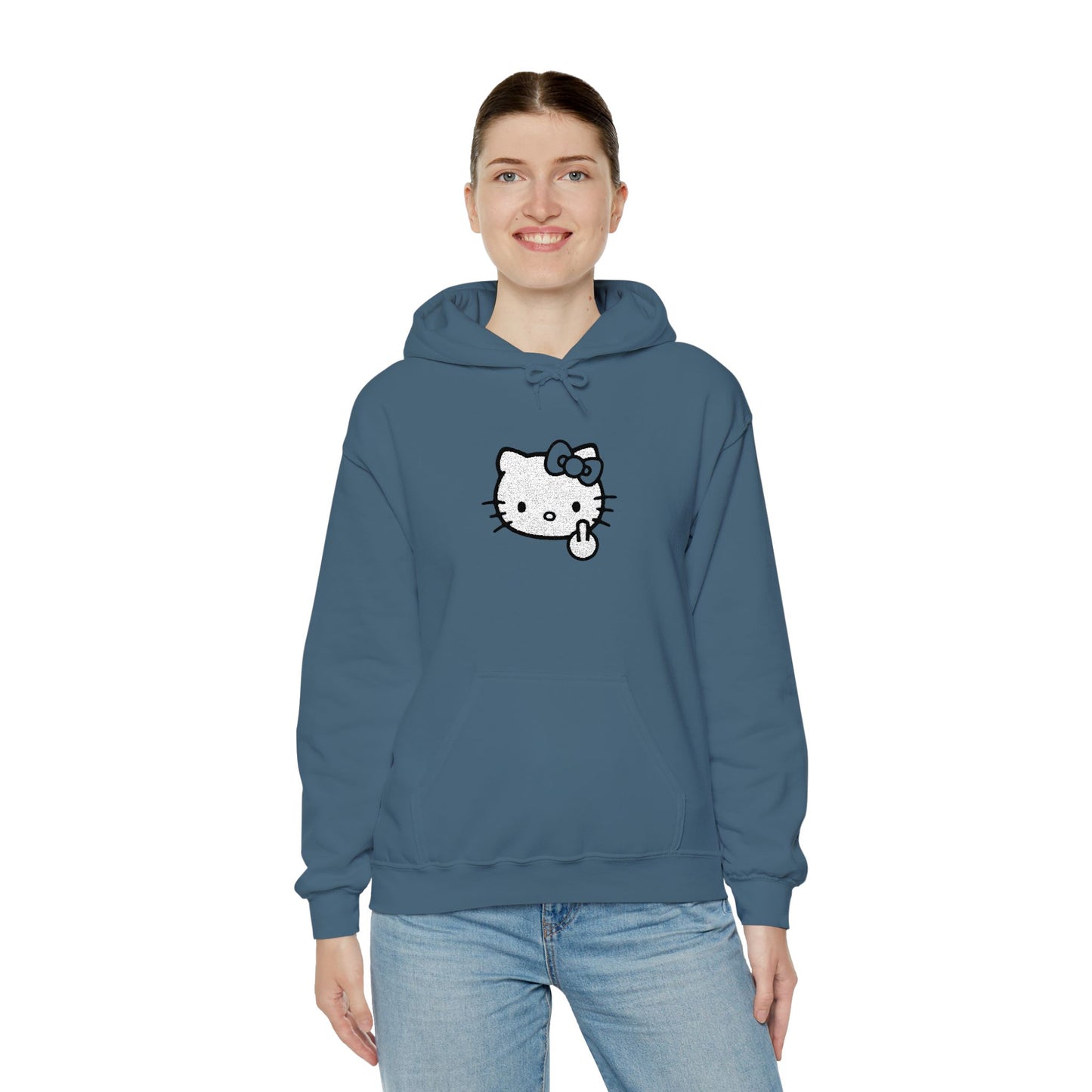Hello Kitty Fuck Off Sign Unisex Hoodie - Cute Kawaii Graphic Pullover