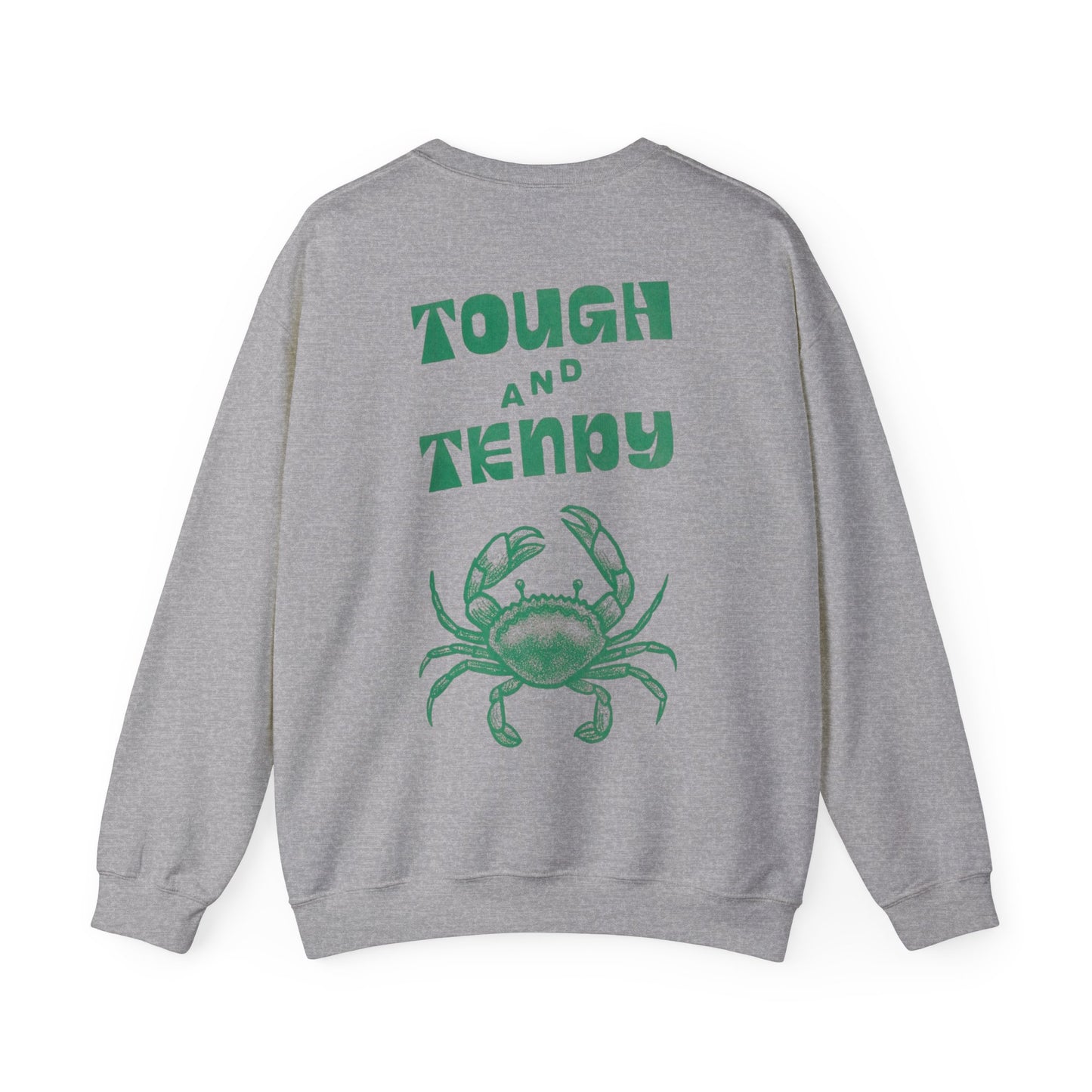 Tough and Trendy Crab Crewneck Sweatshirt — Coastal Graphic Pullover