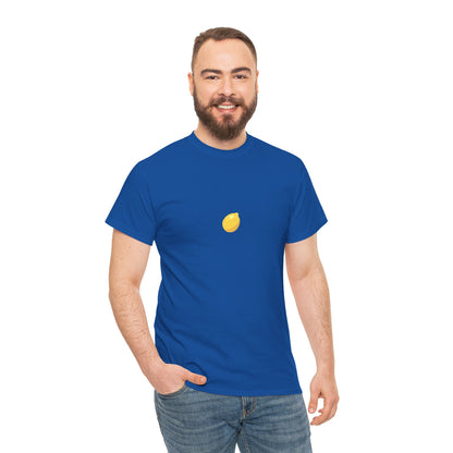 Unisex Minimal Tee with Lemon Embroidery – Casual & Cute