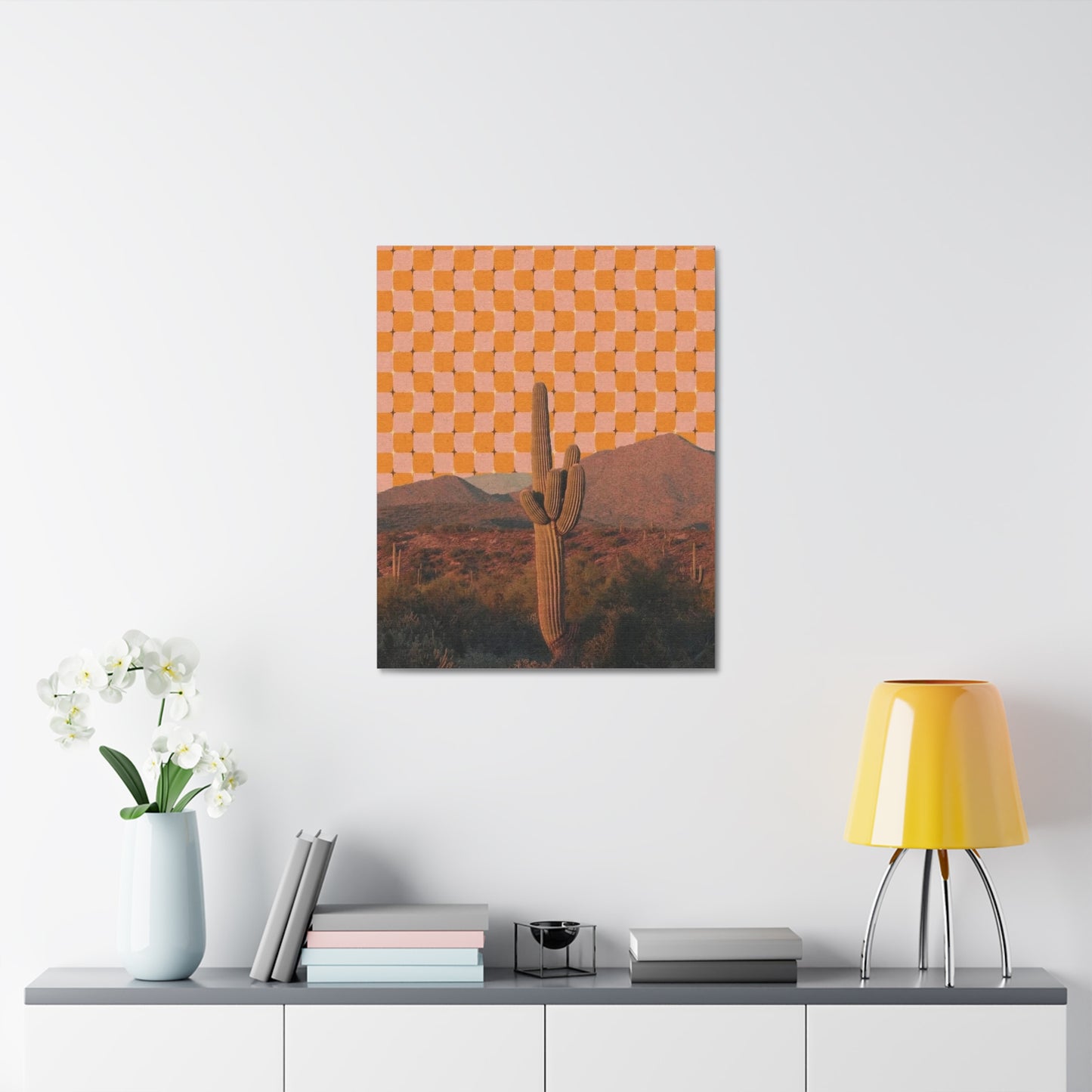 Stretched Canvas with Boho Desert Wall Art – Spiritual Cactus Art