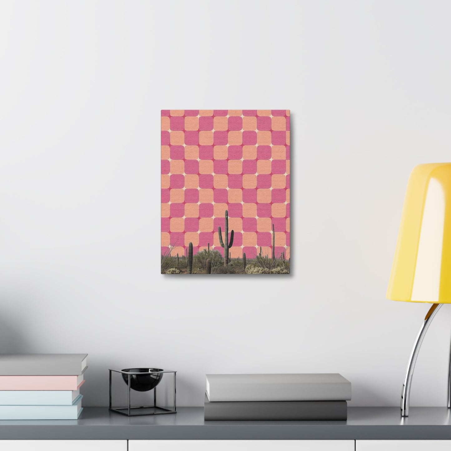 Stretched Canvas with The All-Seeing Desert – Mind-Bending Cactus Poster