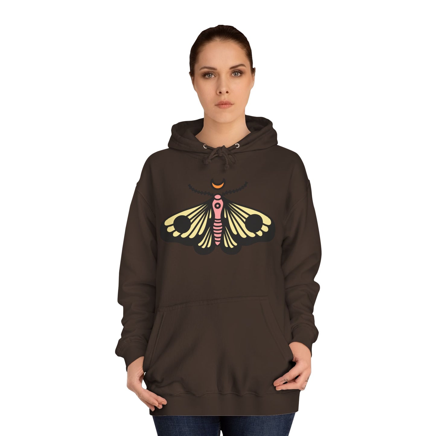 Unisex College Hoodie - Deal with it! - Minimalist Butterfly