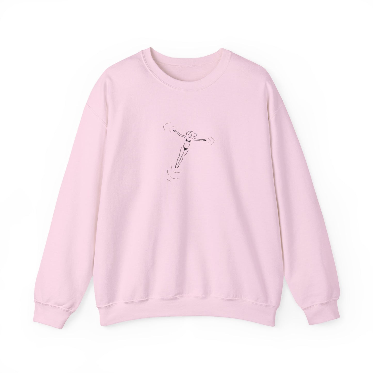 Relaxed Swimmer Girl Unisex Sweatshirt — Casual Coastal Crewneck