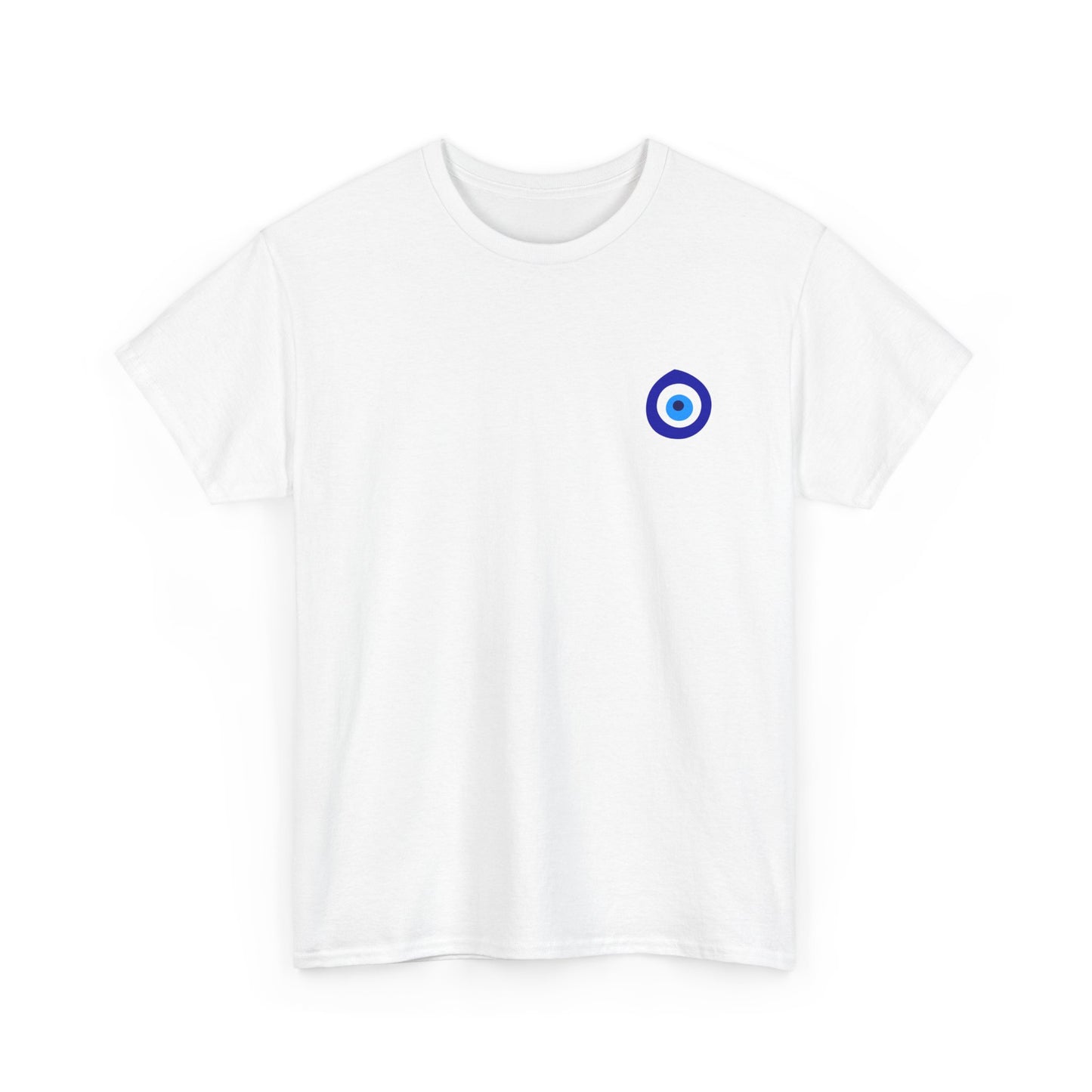T-Shirt — Small Blue Evil Eye Chest Graphic