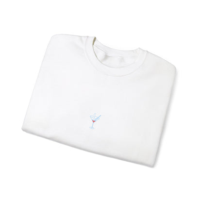 Minimal Cocktail Glass Embroidered Sweatshirt – Fresh & Tangy Summer Vibe
