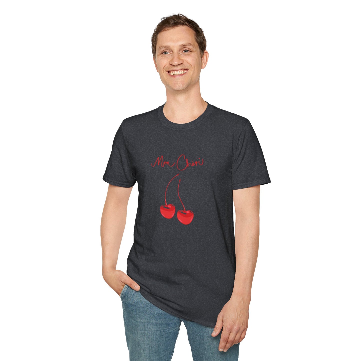 Mon Cheri with Cute Fruit Design - Unisex Softstyle T-Shirt