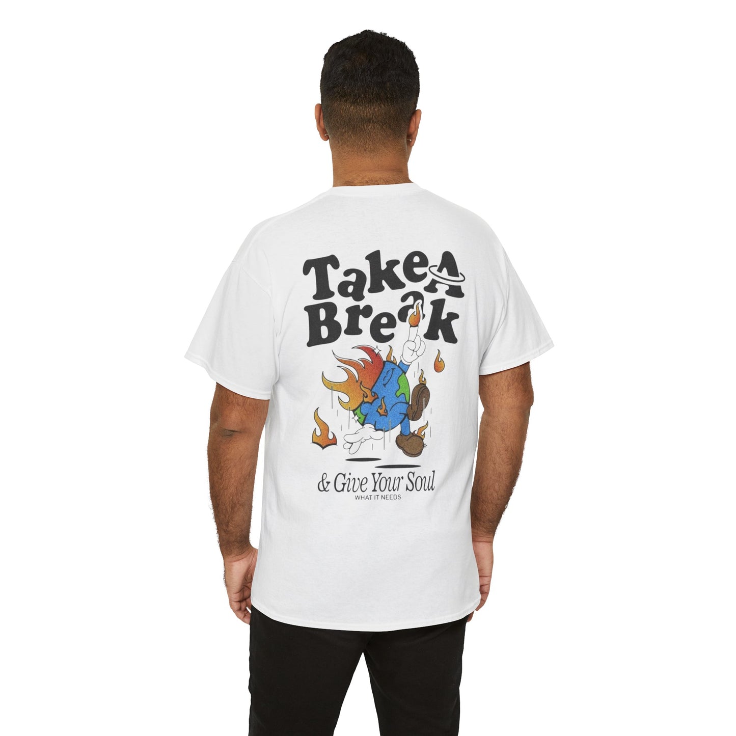 Unisex Heavy Cotton T-Shirt - Cute Reminder 'Take a Break' Design