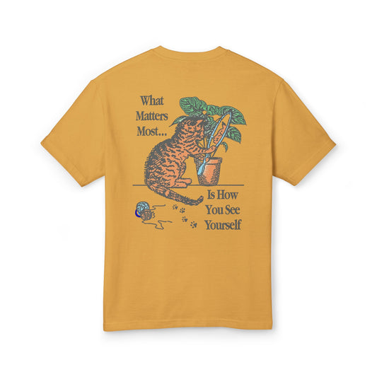 Unisex Heavyweight Cotton Tee - Importance is How Do You See Yourself