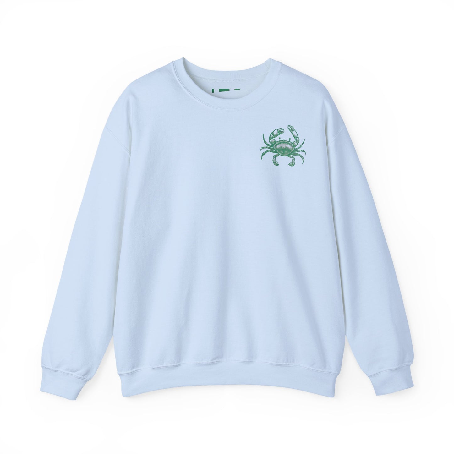 Tough and Trendy Crab Crewneck Sweatshirt — Coastal Graphic Pullover