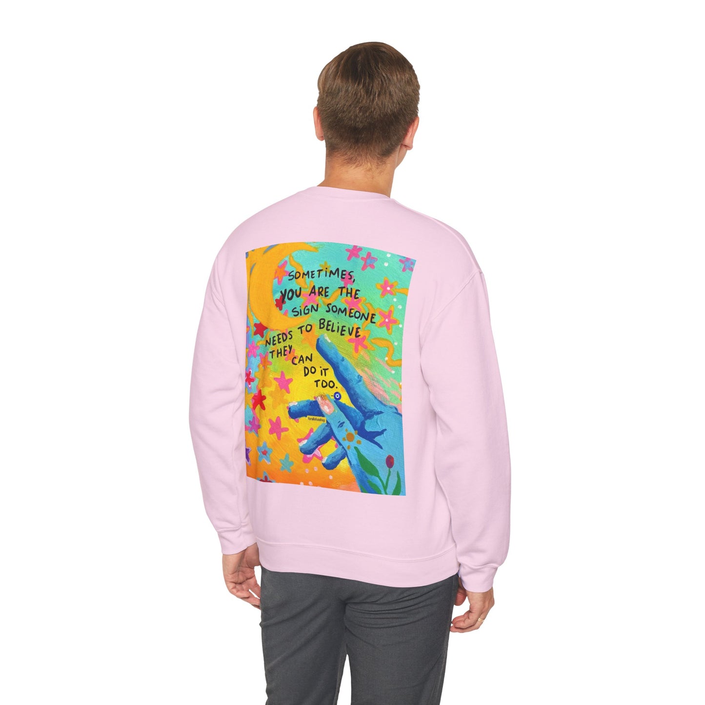Heavy Blend™ Crewneck Sweatshirt - Good Vibes, Minimalist & Cool Design